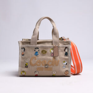 Coach X Peanuts Cargo Tote Bag 26 Dark Natural Multi