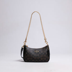Teri Mini Crossbody Bag In Signature Canvas Walnut Black