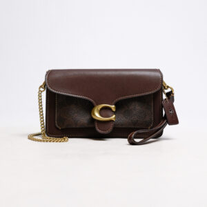 Coach Tabby Chain Crossbody Bag 19 In Signature Canvas Brass Maple