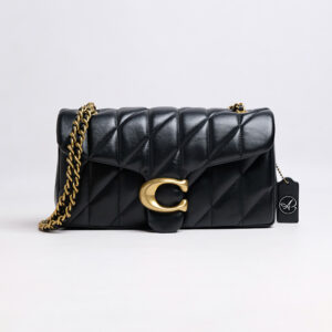 Coach Tabby Shoulder Bag 26 With Quilting Gold Black